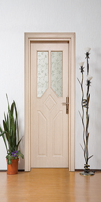 TK-Yıldızlı İnci Beyazı Mdf Kapı Camlı 