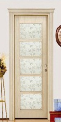 TK- 4 Camlı Taçlı İnci Beyazı Mdf Kapı Camlı 